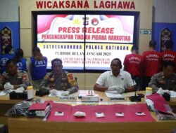 onferensi pers: Selama Bulan Januari 2025, Polres Katingan 8 TP. Narkotika
