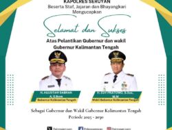 Kapolres Seruyan Ucapkan Selamat atas Pelantikan Gubernur Kalteng dan Bupati Seruyan
