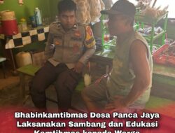 Bhabinkamtibmas Desa Panca Jaya Laksanakan Sambang dan Edukasi Kamtibmas kepada Warga