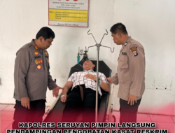 KAPOLRES SERUYAN PIMPIN LANGSUNG PENDAMPINGAN PENGOBATAN KASAT RESKRIM DI RSUD KUALA PEMBUANG
