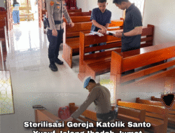 Polres Seruyan Laksanakan Sterilisasi Gereja Sebelum Pelaksanaan Ibadah Jumat Agung