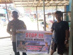 Bhabinkamtibmas Kec.Bukit Raya Katingan Hulu Sosialisasi tentang larangan Ilegal Mining. 