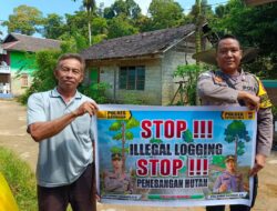 Polsek Katingan Hulu.Bhabinkamtibmas Sosialisasi Kepada Masyarakat Tentang Larangan Ilegal Logging 