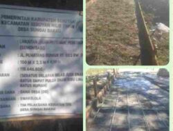 Proyek Semenisasi Jalan Pertanian di Desa Sungai Bakau Diduga Asal Jadi, Pemdes Beri Klarifikasi