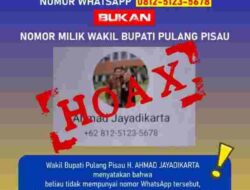 Dihebohkan Dengan Adanya Nomor WhatsApp Yang Mengatasnamakan Wakil Bupati Pulang Pisau Beredar, Kominfo Tegaskan Itu Hoaks!