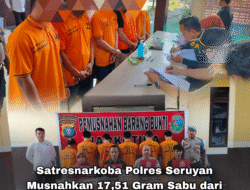 Polres Seruyan Musnahkan 17,51 Gram Narkotika Jenis Sabu