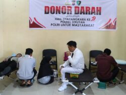 Polres Seruyan Gelar Bakti Kesehatan Donor Darah Peringati Hari Bhayangkara ke-79