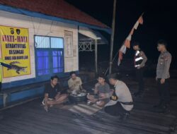 Pamapta Polres Seruyan Pantau Kondisi Banjir dan Beri Himbauan Warga