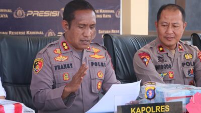 Konferensi Pers, Polres Murung Raya Ungkap Kasus Tindak Pidana Korupsi Dana APBDes Olung Ulu