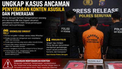 Satreskrim Polres Seruyan Tangkap Pelaku Ancaman Sebar Konten Intim dan Pemerasan