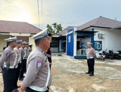 Satlantas Polres Seruyan Laksanakan Apel Pagi dan Gatur Lalin, Arus Lalu Lintas Lancar