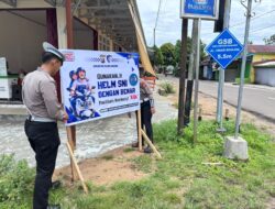 Satlantas Polres Seruyan Pasang Spanduk Himbauan, Tingkatkan Kesadaran Tertib Berlalu Lintas