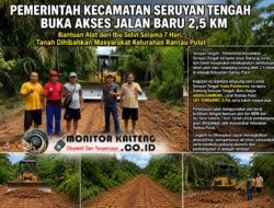 Camat Seruyan Tengah Inata Panderova Bersama Masyarakat Buka Akses Jalan Baru Sepanjang 2,5 Kilometer