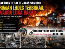 Kebakaran Hebat di Jalan Samudin, Dua Rumah dan Motor Hangus, Satu Warga Luka Bakar