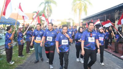 Bupati Pulang Pisau Ahmad Rifa’i Juga Wakil Bupati Ahmad Jayadikarta,Ikuti Fun Run 5K HUT Bhayangkara ke-80, Tegaskan Pentingnya Hidup Sehat dan Kebersamaan
