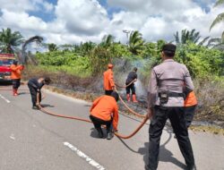SINERGI POLSEK SERUYAN HILIR DAN BPBD, KEBAKARAN LAHAN BERHASIL DIPADAMKAN