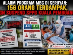 Alarm Program MBG di Seruyan: 156 Orang Terdampak, BGN Suspend SPPG Kuala Pembuang I