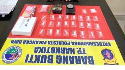 JELANG HUT KE-81 RI, SATRESNARKOBA POLRESTA PALANGKA RAYA BONGKAR DUGAAN PEREDARAN 17,02 GRAM SABU DI PUNTUN