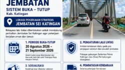 Jembatan Sei Katingan Diperbaiki, Arus Lalu Lintas Diberlakukan Buka-Tutup Mulai 20 Agustus