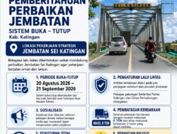 Jembatan Sei Katingan Diperbaiki, Arus Lalu Lintas Diberlakukan Buka-Tutup Mulai 20 Agustus